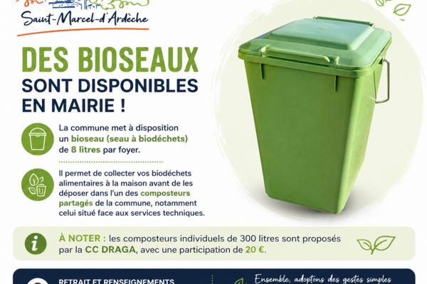 Des bioseaux (seaux à biodéchets) sont disponibles en mairie